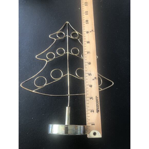 Vintage Self Standing Christmas Tree Photo Card Holder Advent Metal - Picture 5 of 5